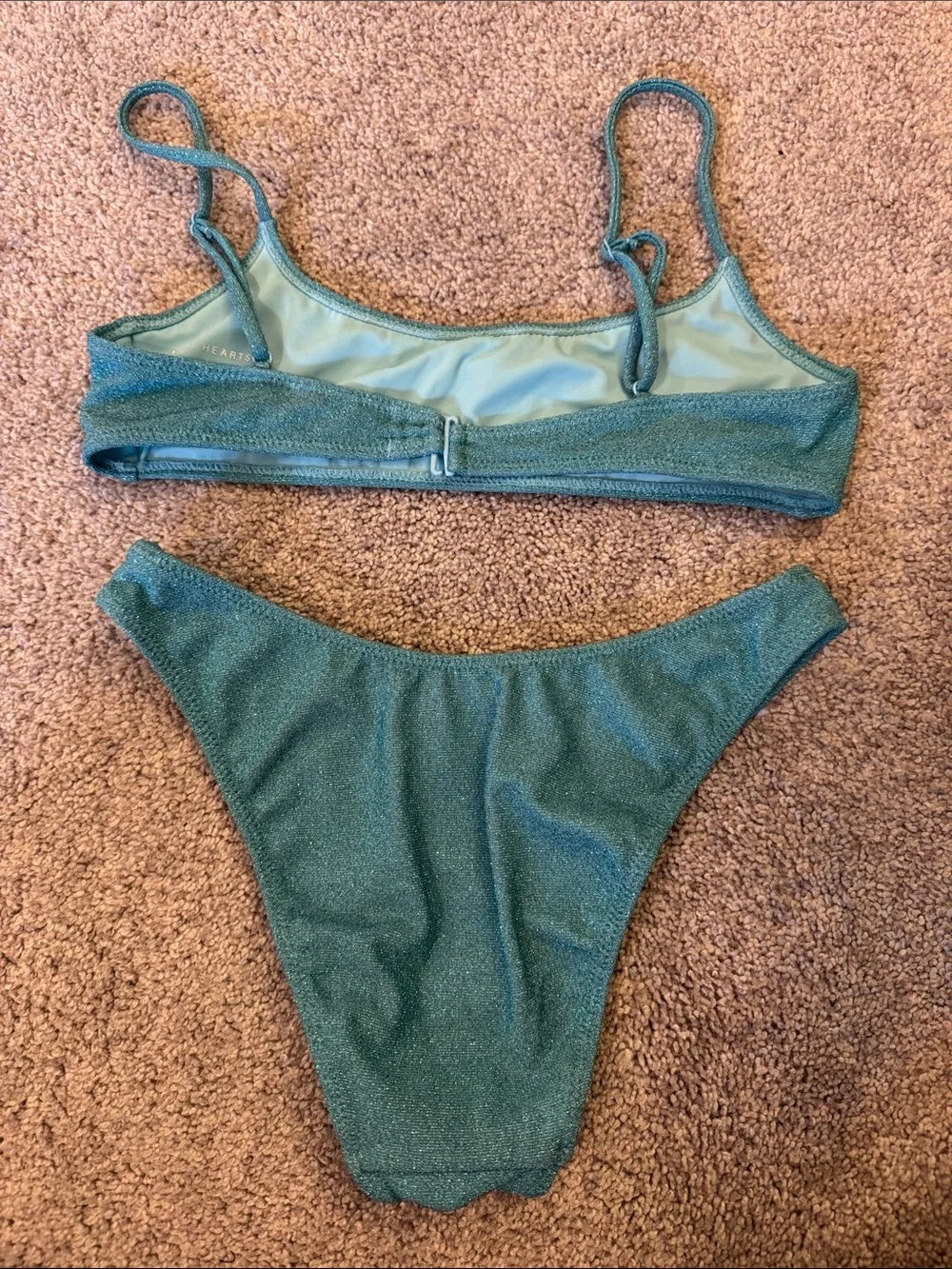 Pac Sun La Hearts Teal Sparkle Bikini Set 🩵